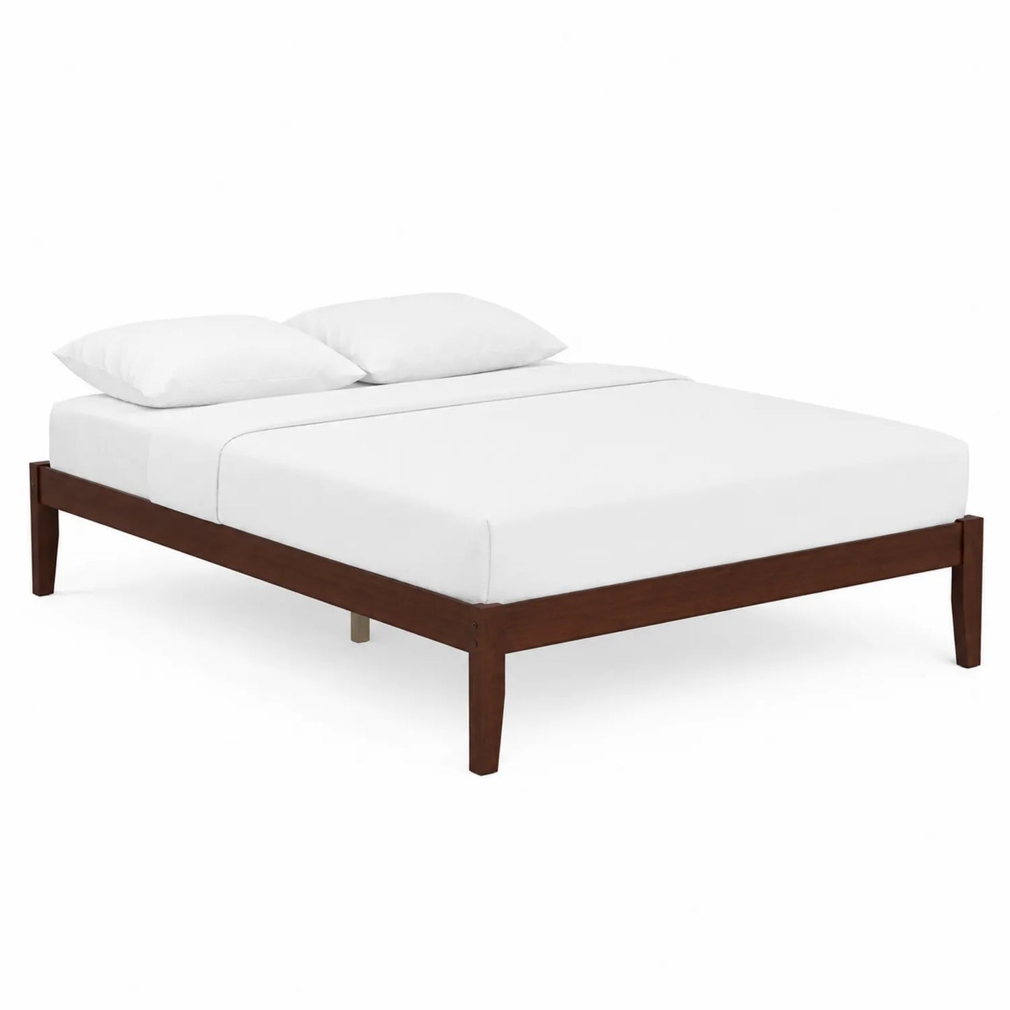 Cama de madera con colchón y almohadas 200x160 cm