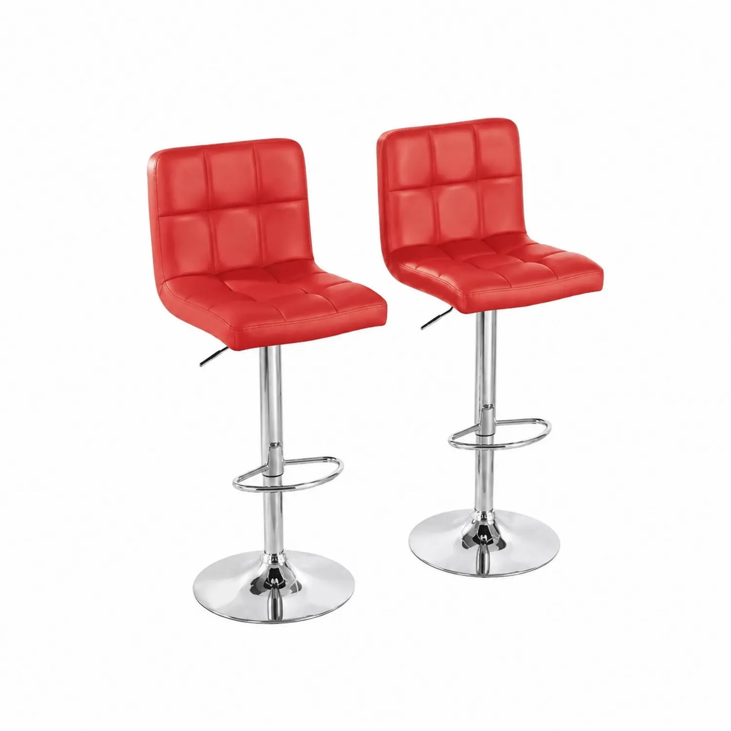 Taburetes de piel sintética con altura ajustable, set de 2
