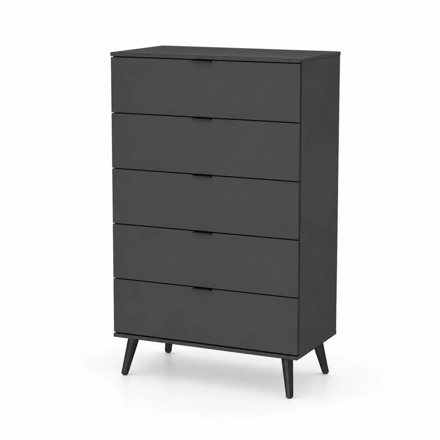Cajonera de 5 Cajones Negra de Madera y Metal