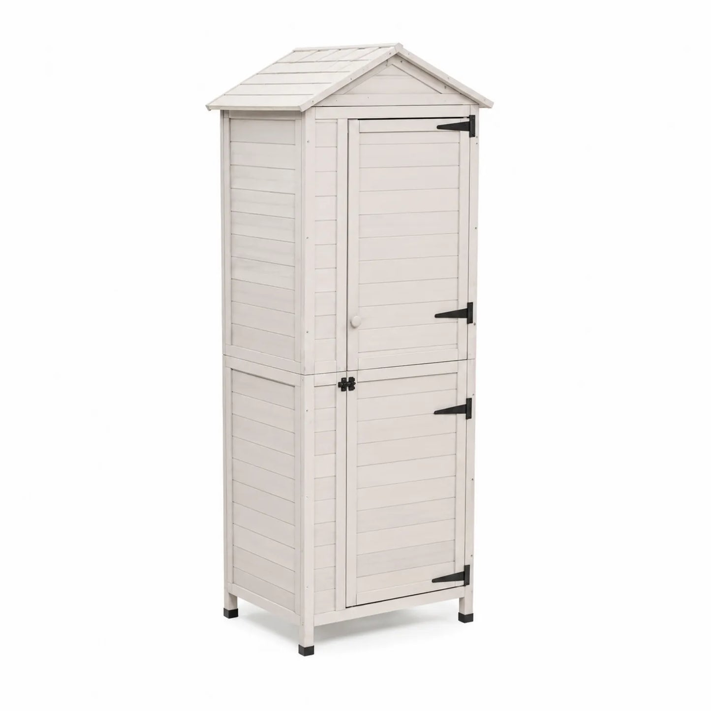 Armario exterior de madera blanca 180x60x50 cm