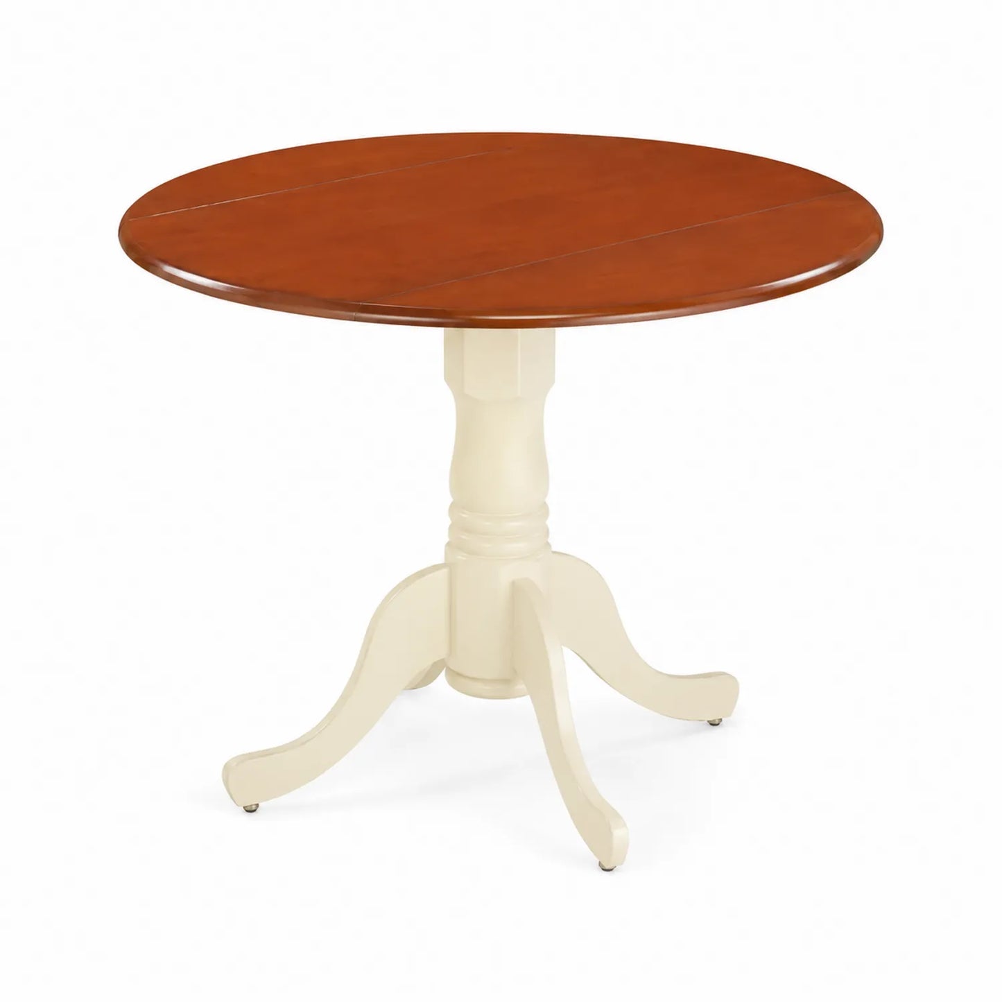 Mesa redonda de madera Marrón y Beige - 100 cm