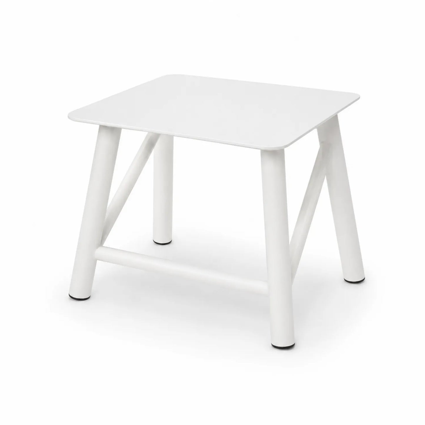 Mesa de acero blanca 50x50x45 cm