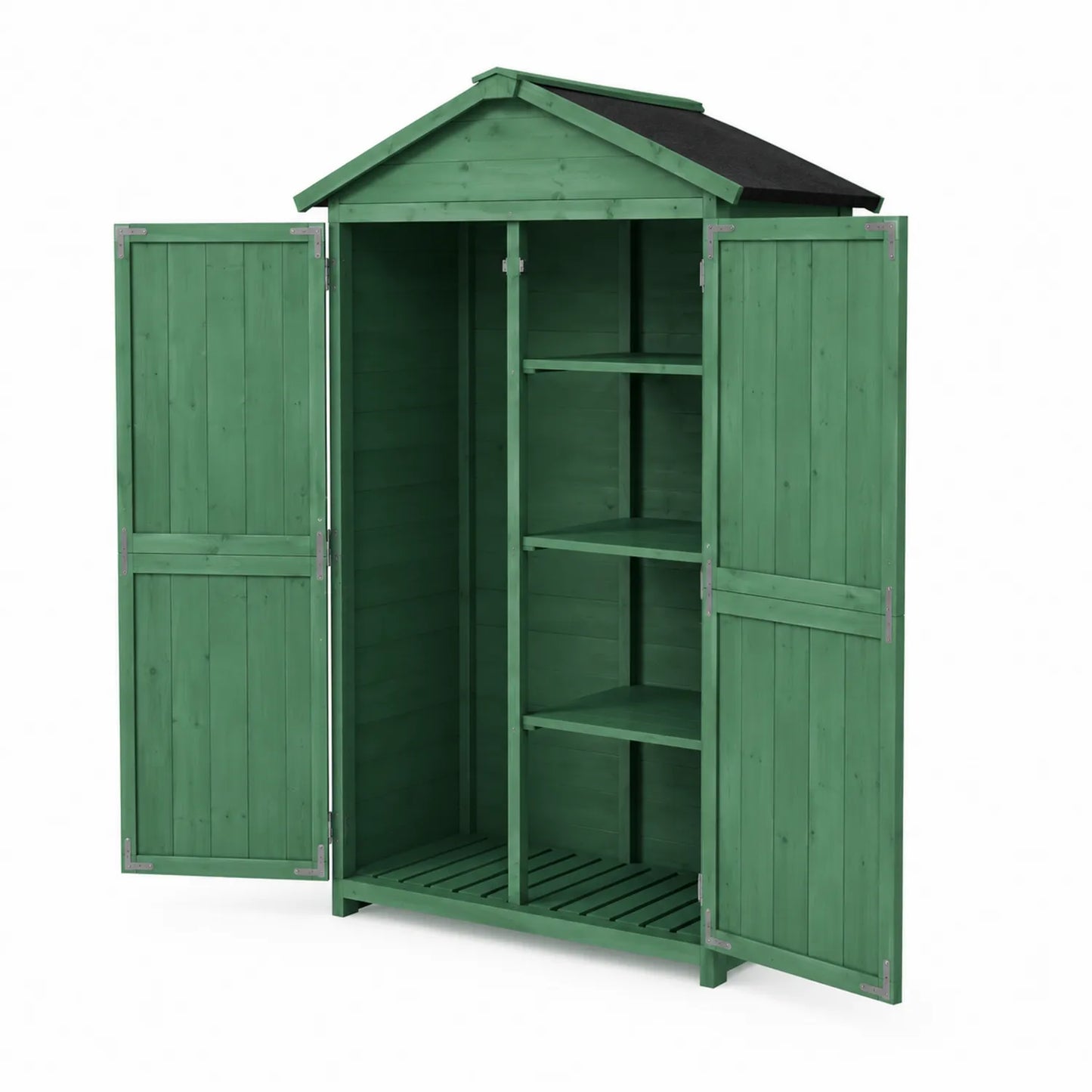 Armario de Madera para Exteriores con Estantes Ajustables Verde