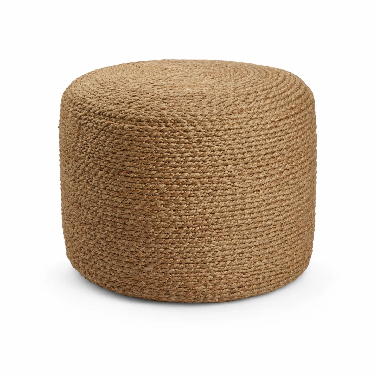 Puf redondo de yute trenzado 40x40 cm