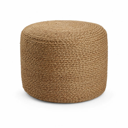 Puf redondo de yute trenzado 40x40 cm