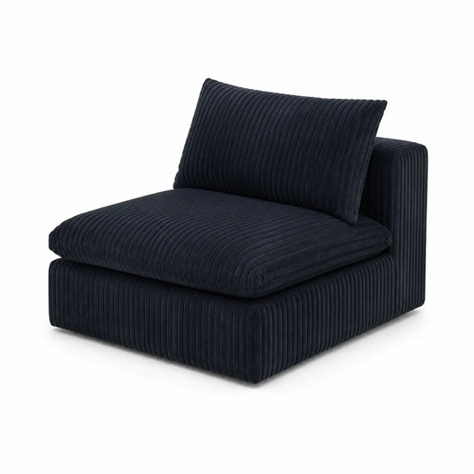 Sofá modular de tela azul oscuro con sección de 90x90x70 cm
