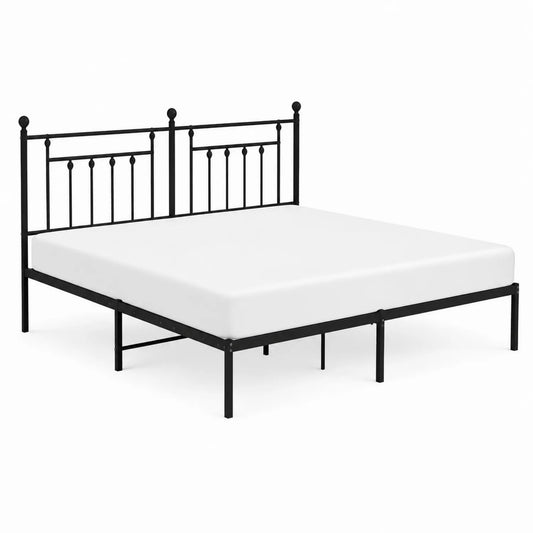 Cama de metal negra 180x200 cm