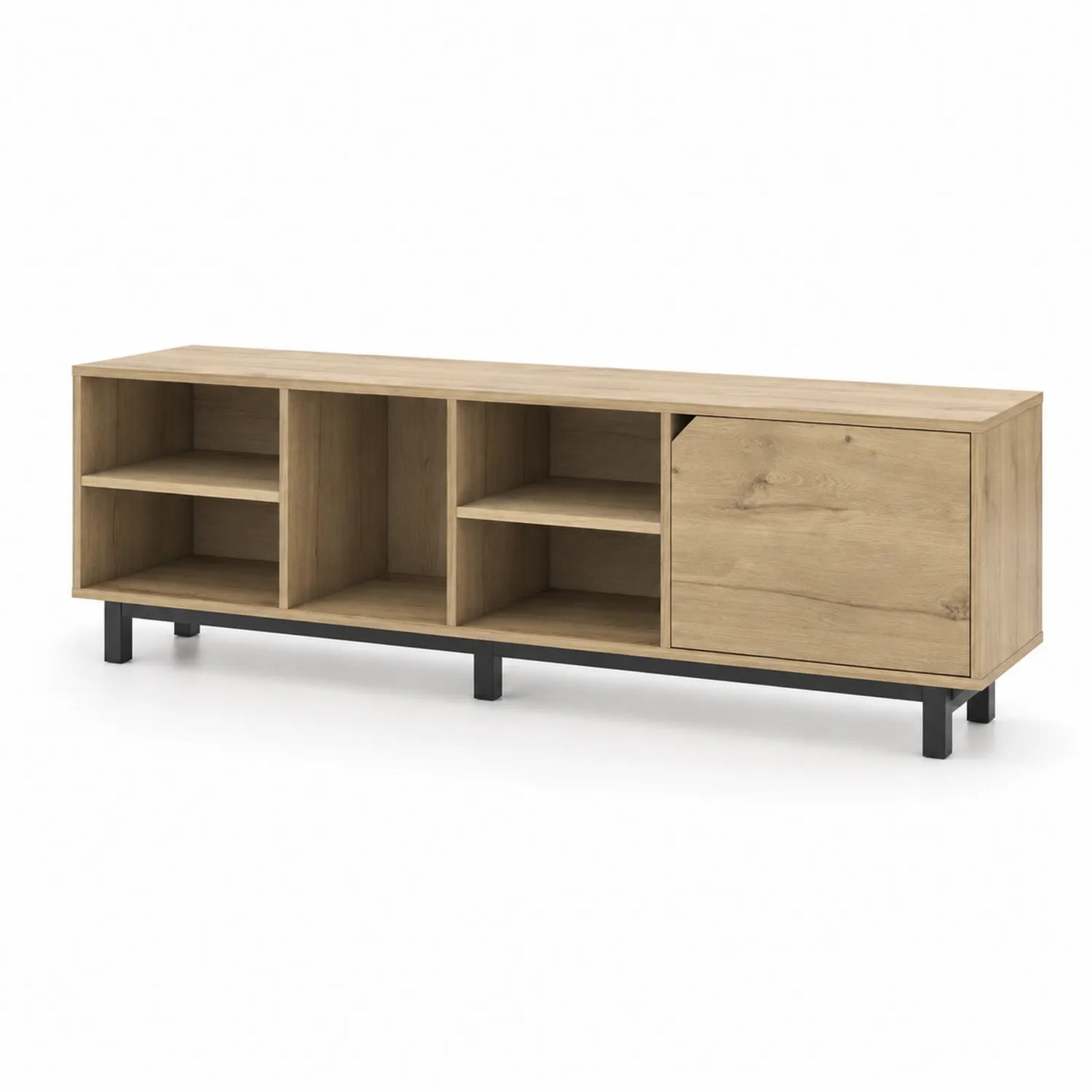 Mueble de TV de roble con patas de metal 180 cm