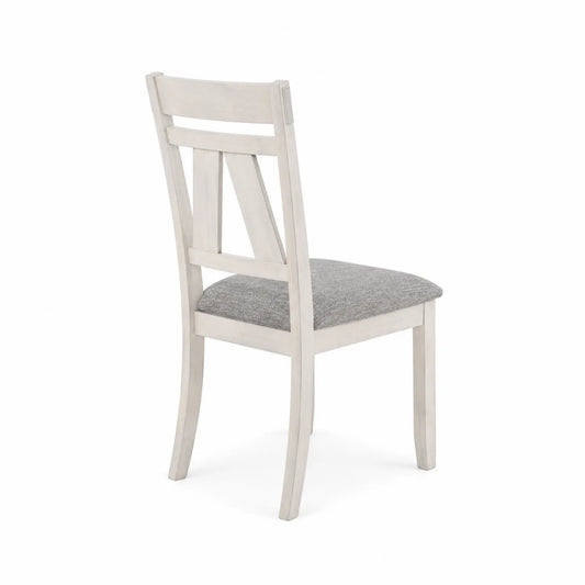 Silla de Madera con Asiento de Tela de Poliéster Gris