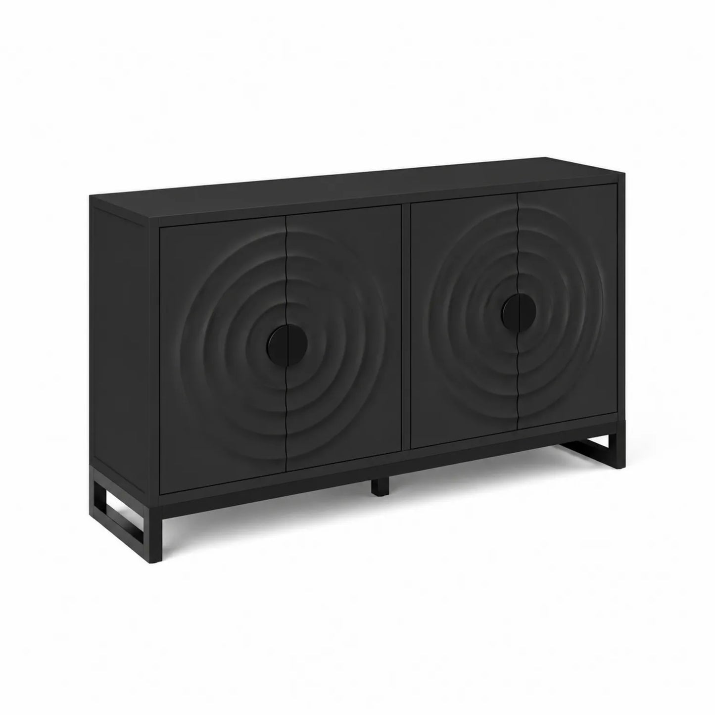 Aparador de Madera y Metal con Diseño Ondulado 120x40x80 cm
