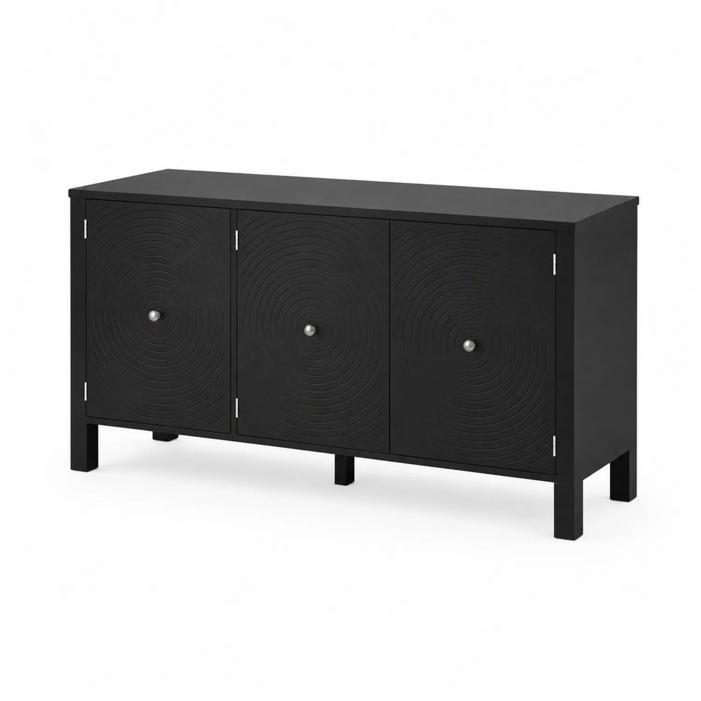 Aparador Negro de MDF con 3 Puertas