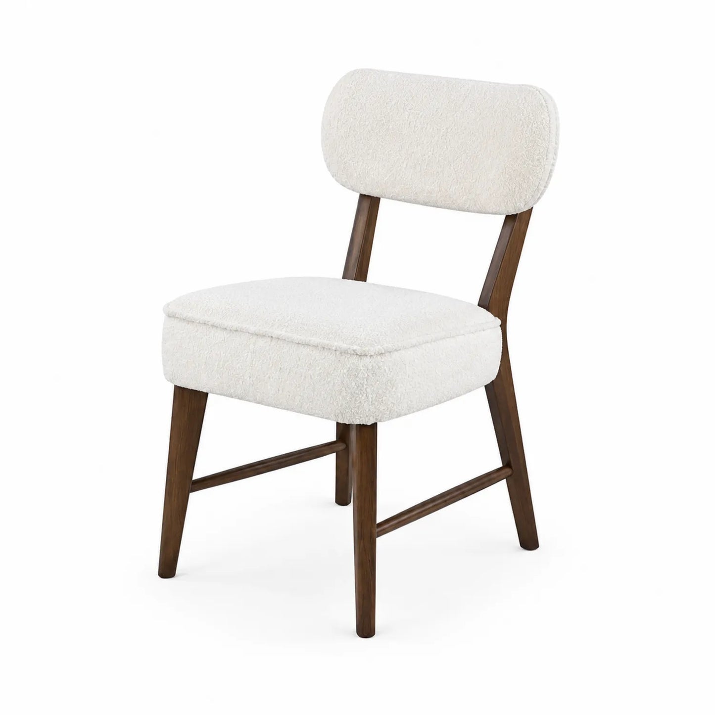 Silla de madera con tapizado de poliéster beige