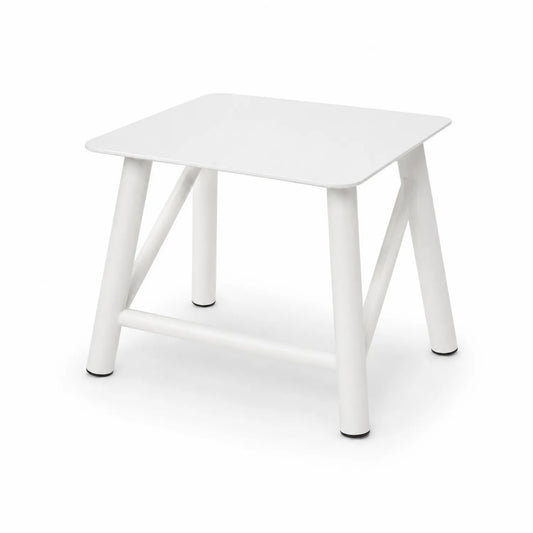 Mesa de acero blanca 50x50x45 cm
