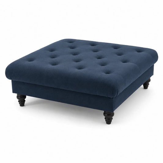 Puf cuadrado azul marino 90x90x40 cm de poliéster