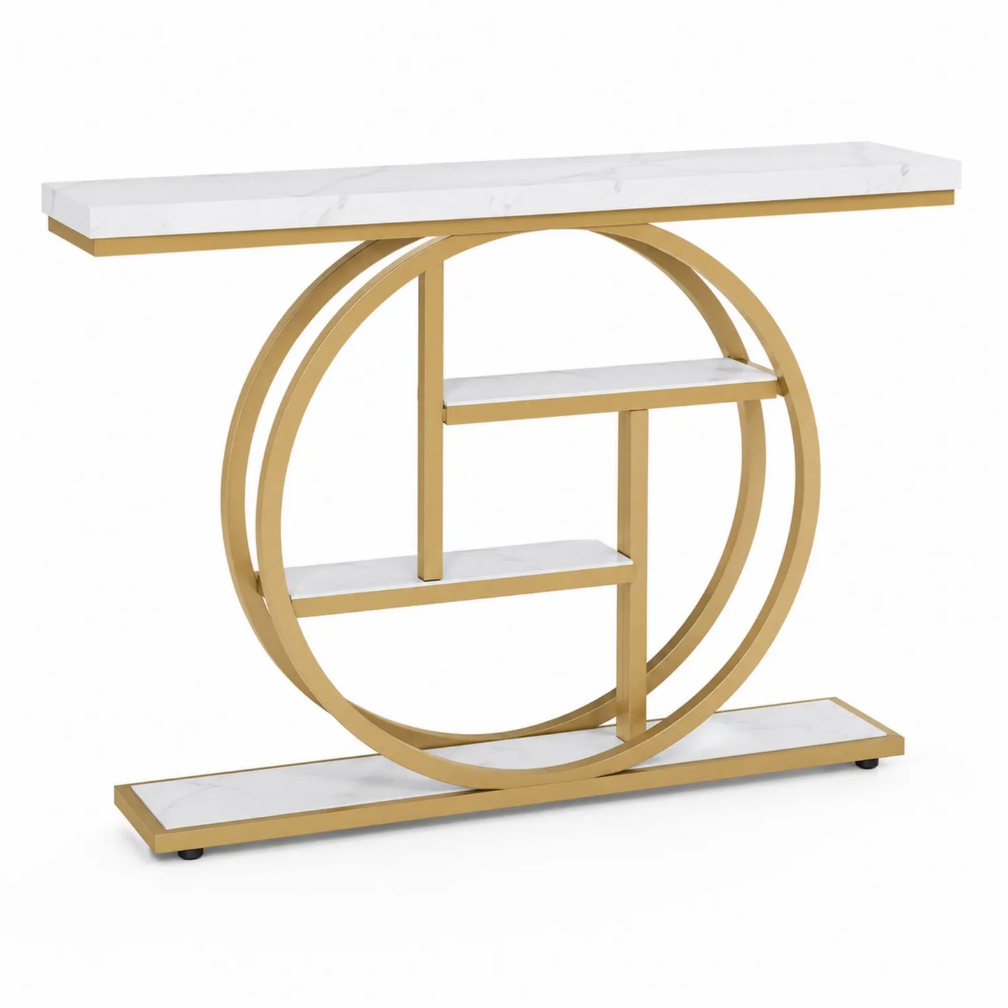 Mesa consola de metal con mármol 120cm