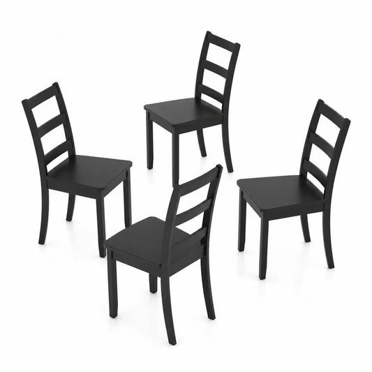 Conjunto de 4 sillas de madera negra 42x45x90cm