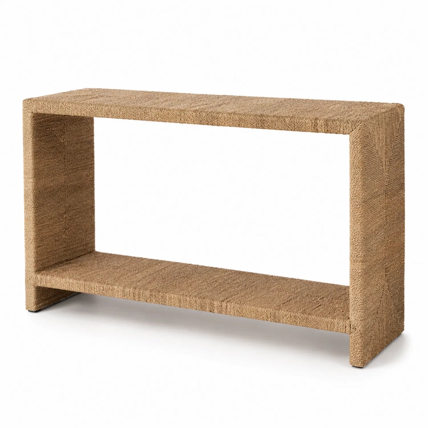 Mesa consola de MDF y yute 120x40x80 cm Beige