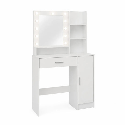 Tocador de MDF con Espejo LED y Almacenamiento
