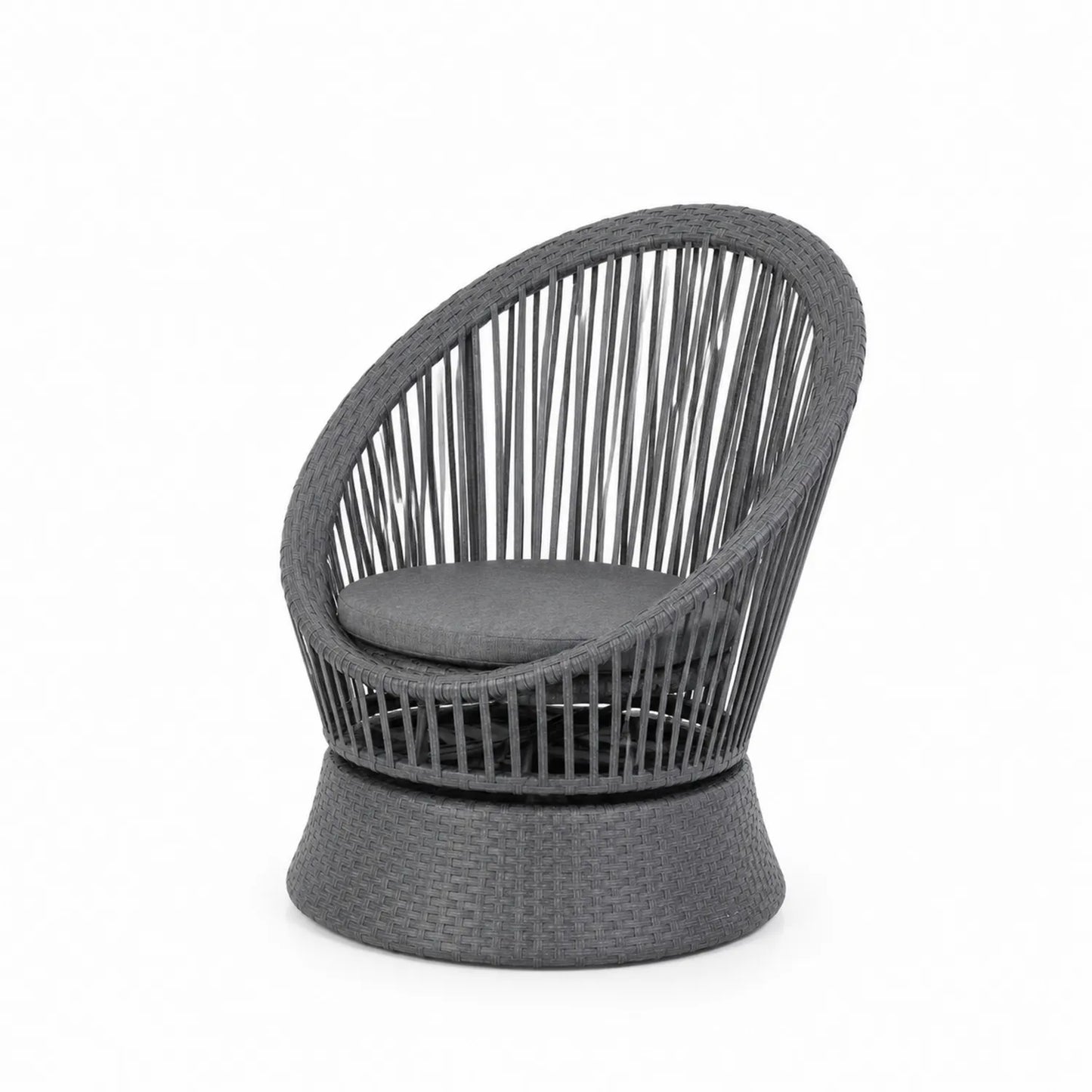 Silla de Exterior de Ratán Sintético Gris