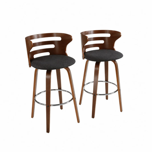 Taburetes de bar de madera contrachapada y poliéster 2 piezas