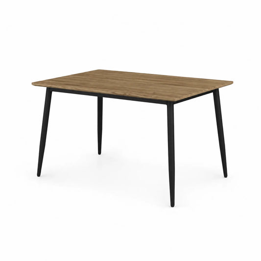 Mesa de comedor rectangular madera y metal 120x75 cm Marrón/Negro