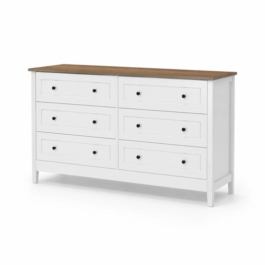 Cómoda de Madera y MDF con 6 Cajones 120x40x75 cm