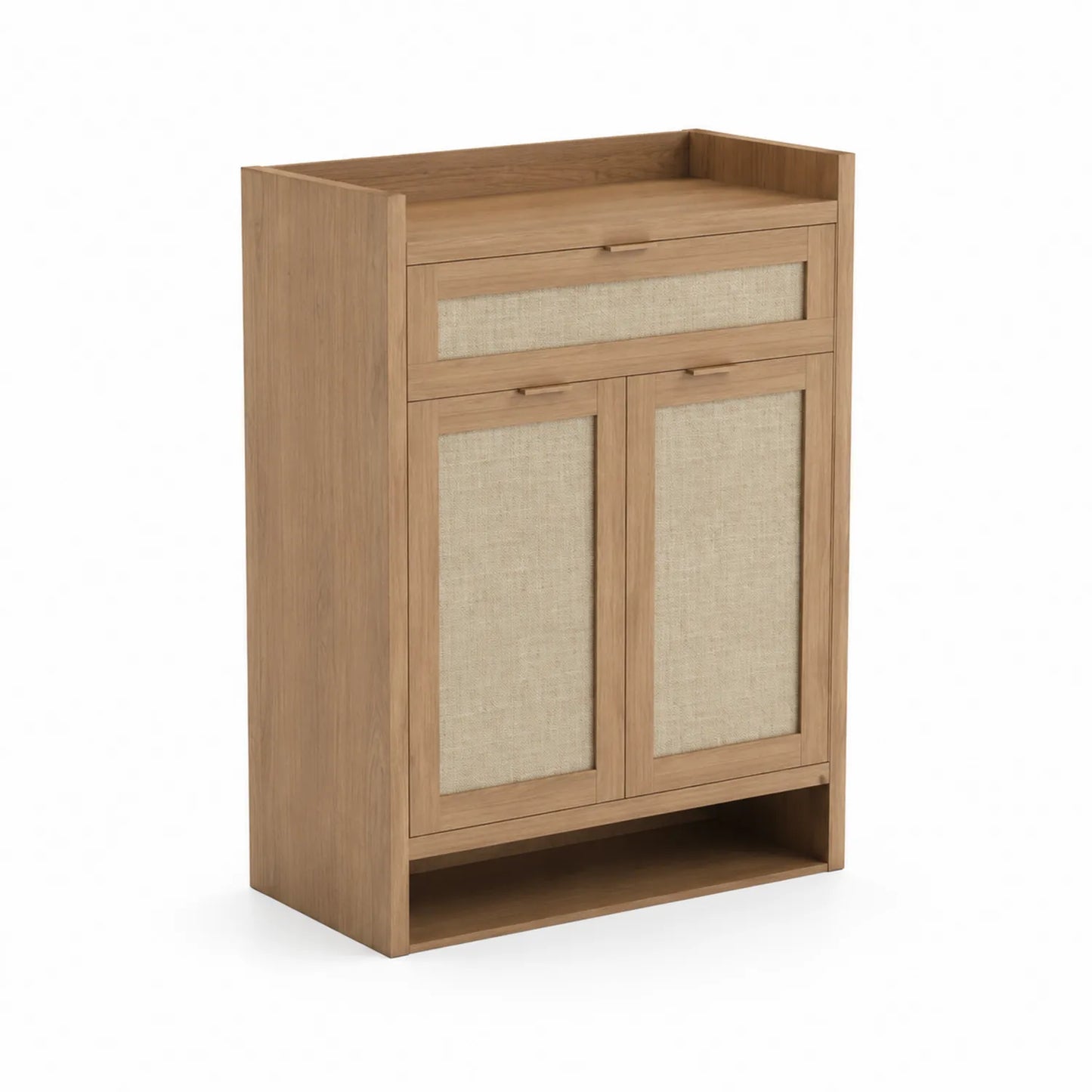 Zapatero de Madera y Lino Beige 85x30x110 cm